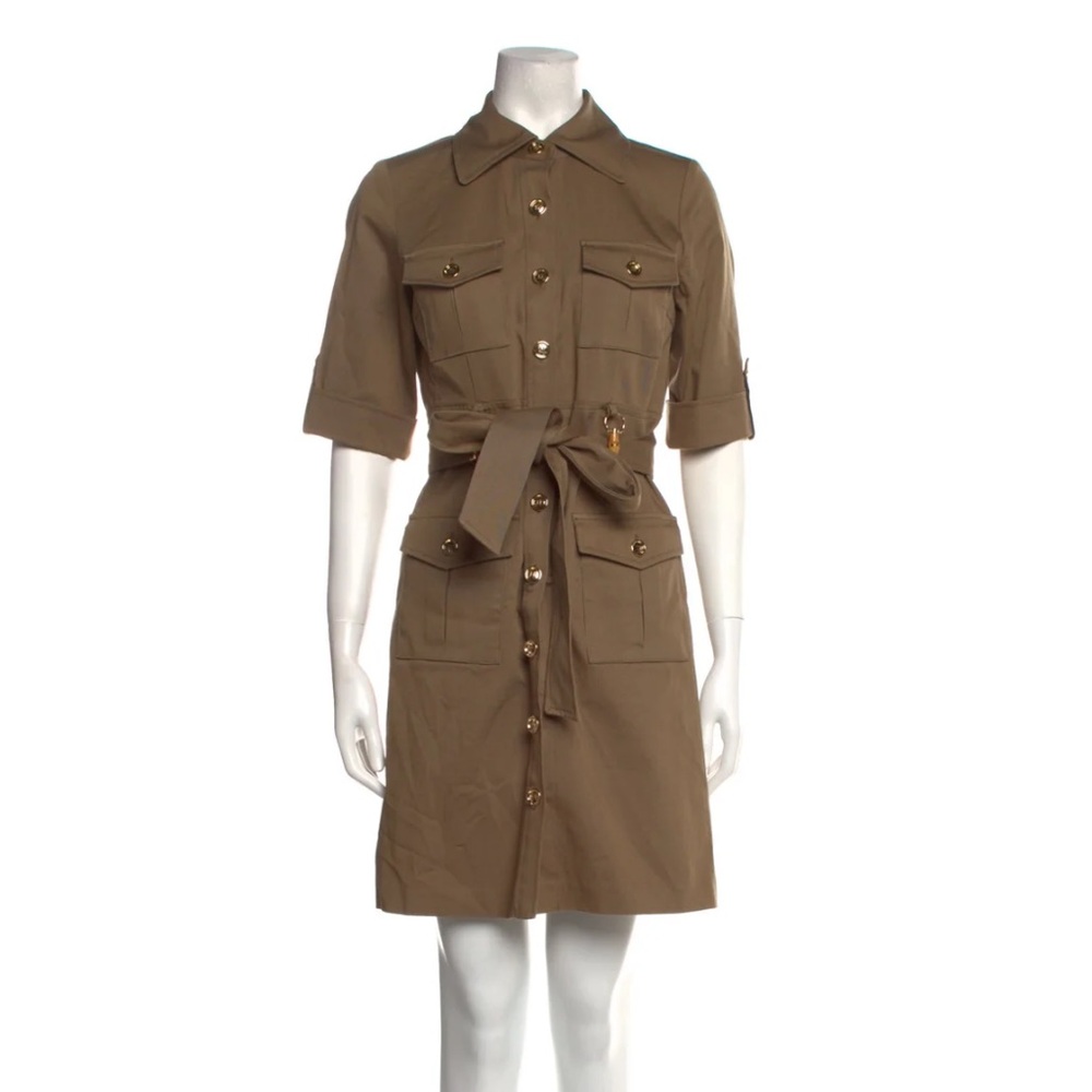 Milly Brown Utility Belted Dress